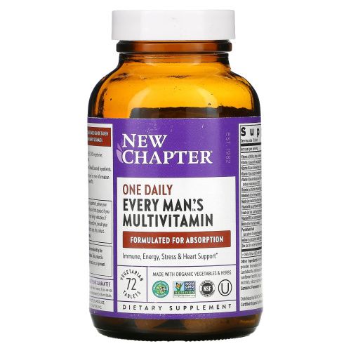 New Chapter, Every Man's One Daily Multi, мультивитамин, 72 таблетки