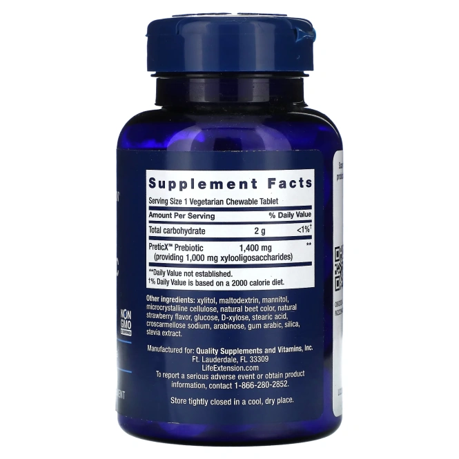 Life Extension, Florassist Жевательные пребиотики, Натуральный клубничный вкус, 60 жевательных таблеток