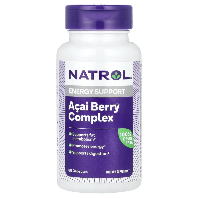 Natrol, AcaiBerry Diet, суперпродукты асаи и зеленый чай, 60 вегетарианских капсул