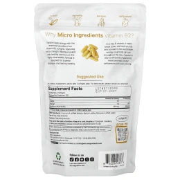 Micro Ingredients, витамин B2, рибофлавин, 240 капсул (200 мг в 1 капсуле)