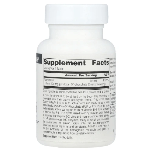 Source Naturals, Коферментный B-6, 100 мг, 60 таблеток