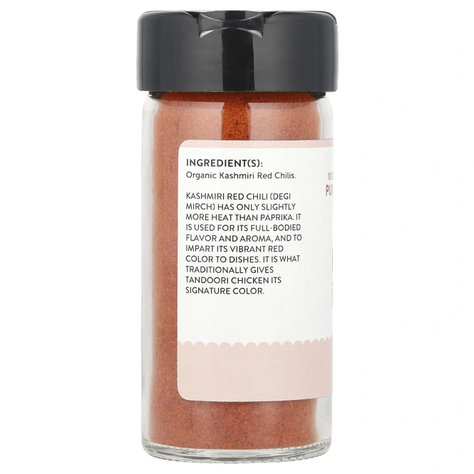 Pure Indian Foods, органический кашмирский красный чили, молотый, 59 г (2,1 унции)