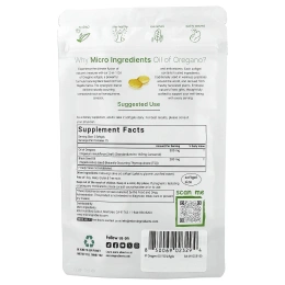 Micro Ingredients, масло орегано, 150 капсул