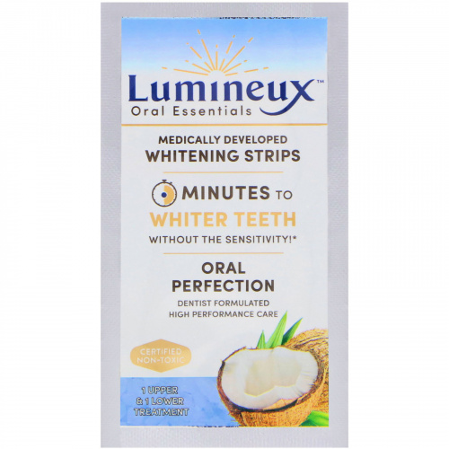 Lumineux Oral Essentials, Lumineux, медицинские отбеливающие полоски, по одной для нижней и верхней челюстей