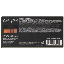 L.A. Girl, Палетка румян Island Hottie Blush Palette, 4 г (каждый оттенок)