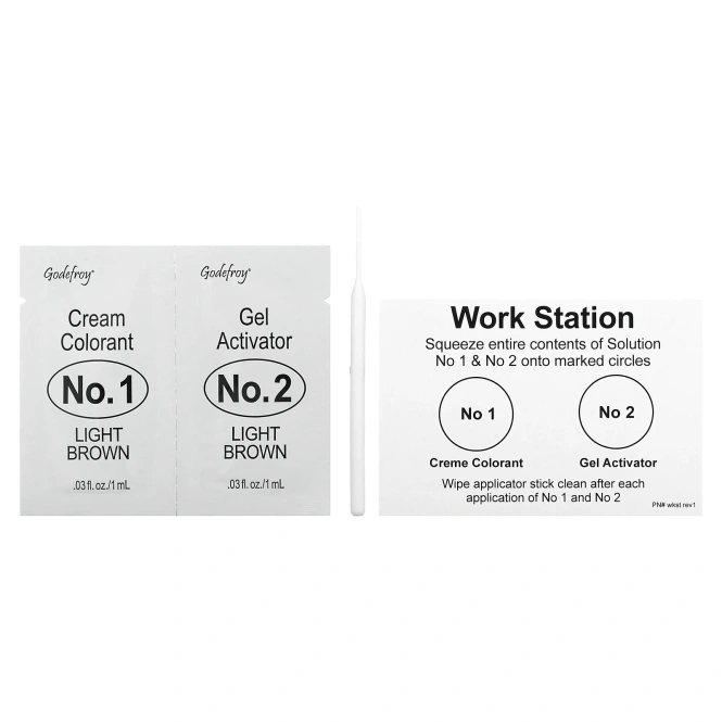 Godefroy, Мгновенный оттенок для бровей, светло-коричневый, набор для 3 применений