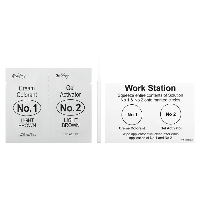 Godefroy, Мгновенный оттенок для бровей, светло-коричневый, набор для 3 применений