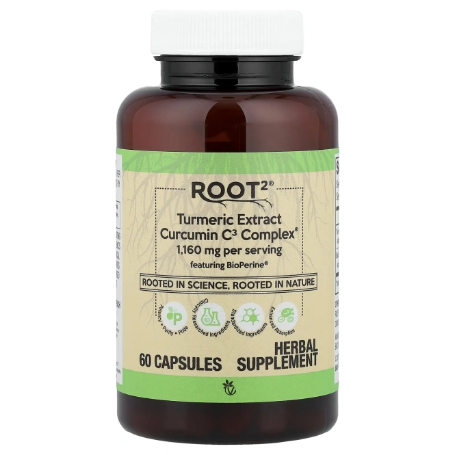 Vitacost, Root2®, экстракт куркумы Curcumin C3 Complex®, 60 капсул