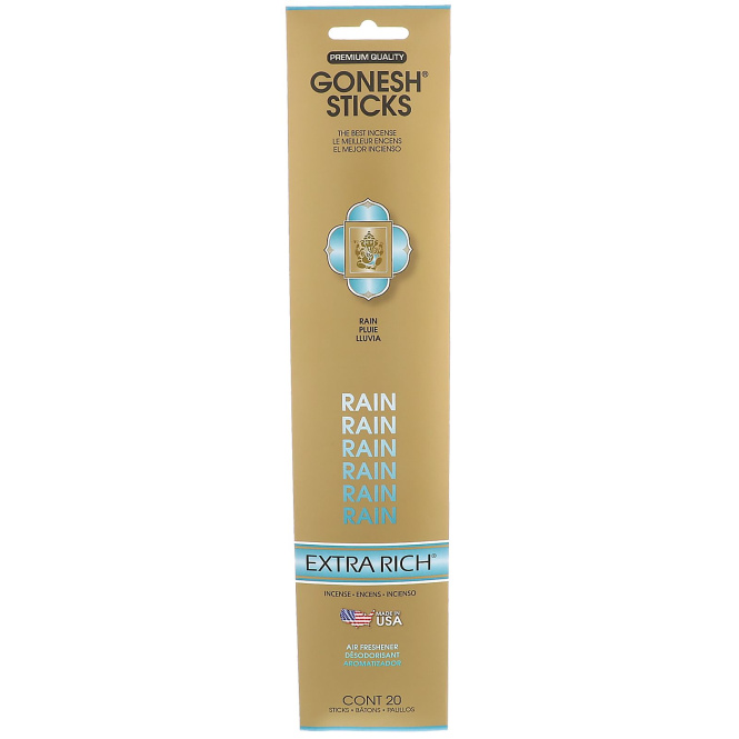 Gonesh, Extra Rich Incense Sticks, Rain, 20 Sticks