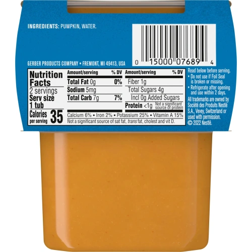 Gerber, Pumpkin, 2nd Foods, 2 пакетика по 113 г (4 унции)