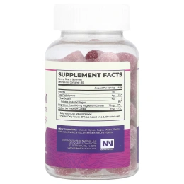 Nobi Nutrition, Жевательные мармеладки с цитратом магния, высокая усвояемость, малина, 600 мг, 60 жевательных мармеладок (300 мг в 1 жевательной мармеладке)