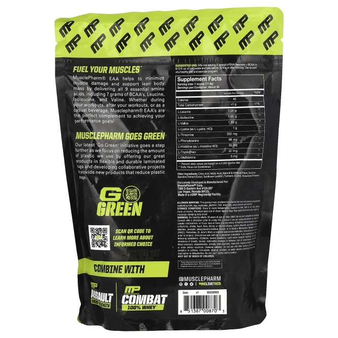 MusclePharm, Combat BCAA + Recovery, фруктовый пунш, 17 унц. (483 г)