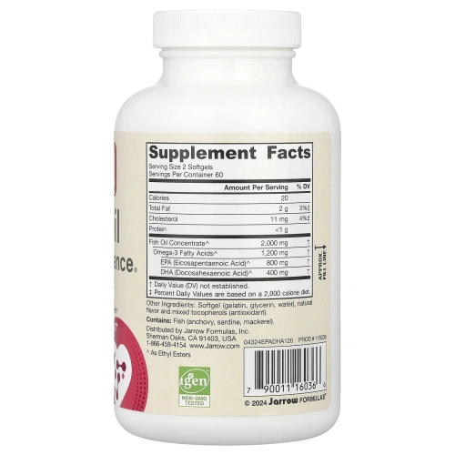 Jarrow Formulas, ЭПК-ДГК баланс, 120 капсул