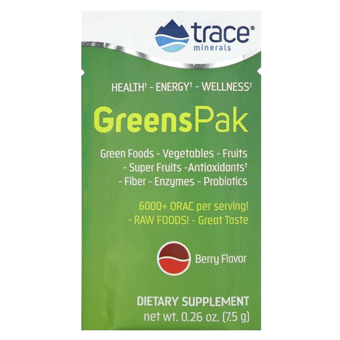 Trace Minerals Research, Greens Pak Берри 30 шт