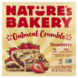 Nature's Bakery, овсяная каша, со вкусом клубники, 6 пакетиков по 40 г (1,41 унции)