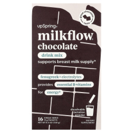 UpSpring, Milkflow®, смесь для приготовления напитка, с шоколадным вкусом, 16 порционных пакетиков по 15 г (0,53 унции)