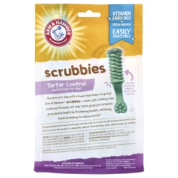 Arm & Hammer, Scrubbies, лакомство для предотвращения образования зубного камня, для собак, средний, мята, 8 шт., 184 г (6,5 унции)