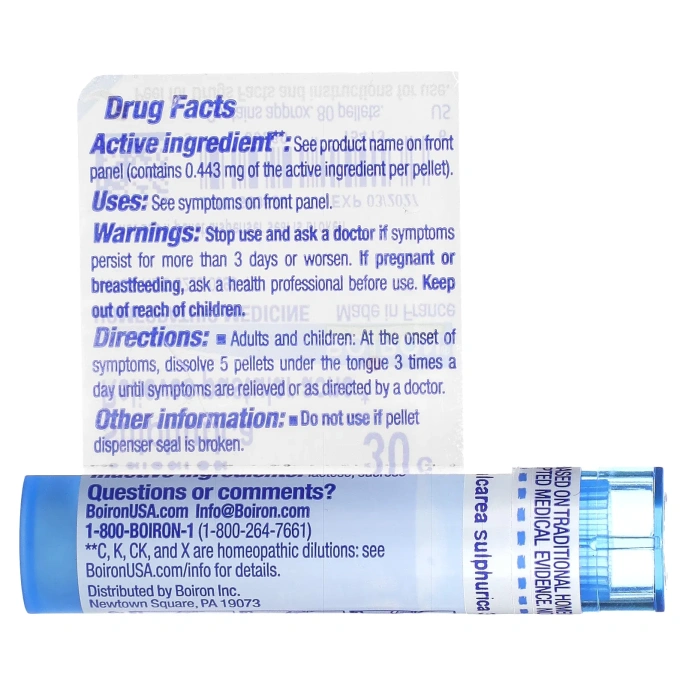 Boiron, Single Remedies, Калкарея сульфурика, 30C, прибл. 80 гранул