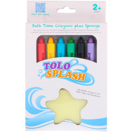 Tolo Toys, Tolo Splash, Bath Time Crayons, Plus Sponge, 2+ Years, 9 Crayons Plus Sponge