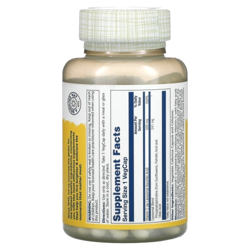 Solaray, липосомальный витамин С, 500 мг, 100 растительных капсул