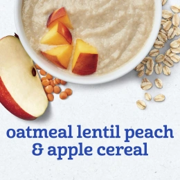 Gerber, 2nd Foods®, каша, овсянка, чечевица, персик и яблоко, 227 г (8 унций)