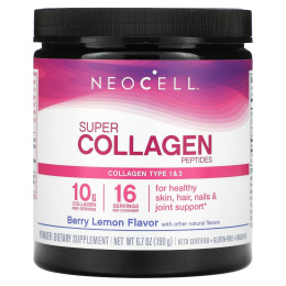 Neocell, Super Collagen, Type 1 & 3,Berry Lemon, 6,000 mg, 7 oz (198 g)