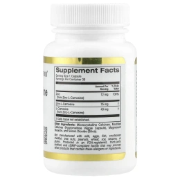 California Gold Nutrition, Цинк-L-карнозин, 30 растительных капсул