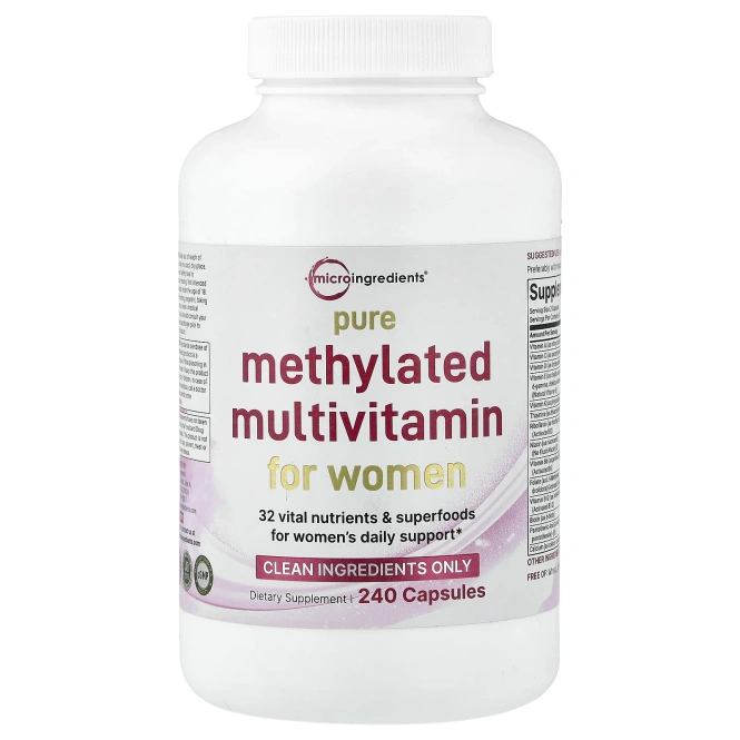 Micro Ingredients, чистые метилированные мультивитамины для женщин, 240 капсул
