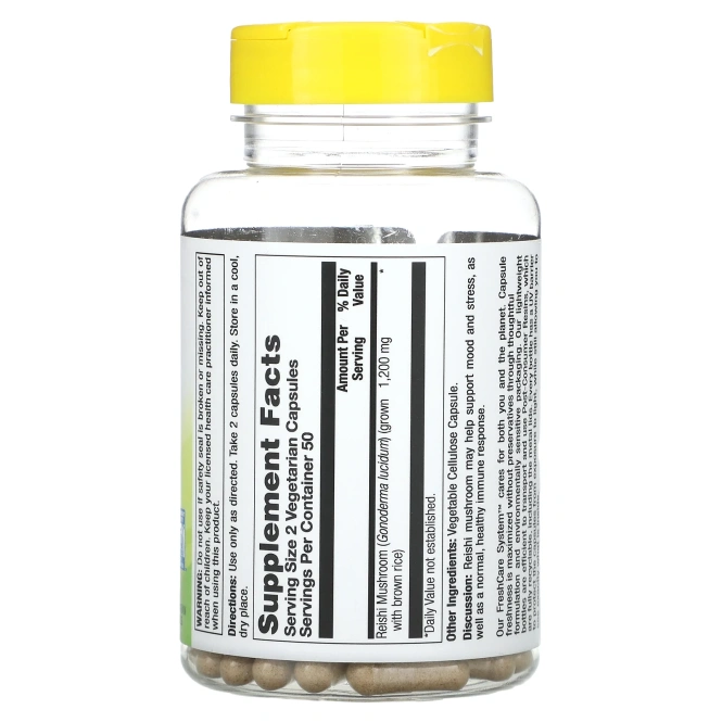 Nature's Herbs, Гриб рейши (трутовик лакированный), 100 вегетарианских капсул