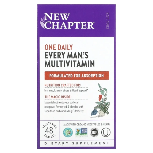 New Chapter, Мультивитамины для мужчин «одна таблетка в день», 48 таблеток