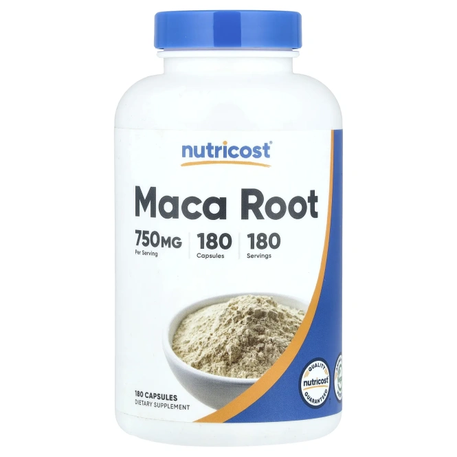 Nutricost, Корень маки, 750 мг, 180 капсул