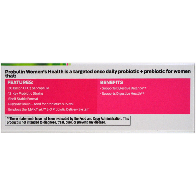 Probulin, Women's Health, пробиотик, 30 капсул
