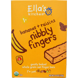 Ella's Kitchen, Nibbly Fingers, Bananas + Raisins, 5 Bars, 4.4 oz (125 g)