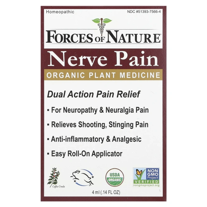 Forces of Nature, Nerve Pain, шариковый аппликатор, 4 мл (0,14 жидк. унции)