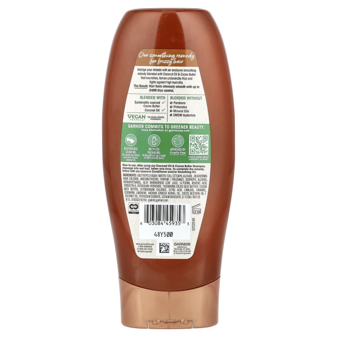 Garnier, Разглаживающий кондиционер Whole Blends, «Масла кокоса и какао», 370 мл