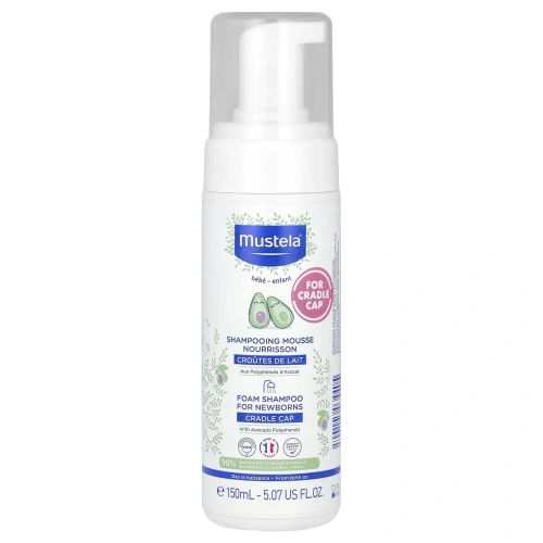 Mustela, шампунь-пенка для новорожденных от себорейных корочек, 150 мл (5,07 жидк. унции)