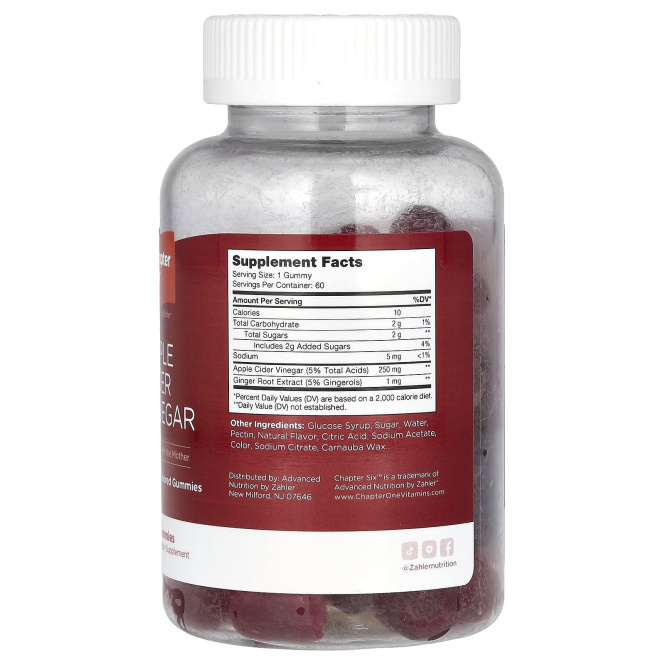 Chapter Six, яблочный уксус, со вкусом яблока, 60 жевательных мармеладок