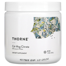 Thorne Research, Cal-Mag Citrate, шипучий порошок, 7,5 унц. (214 г)