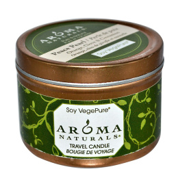 Aroma Naturals, Soy VegePure, свеча для поездок, жемчужина спокойствия, апельсин, гвоздика и корица, 2,8 унции (79,38 г)