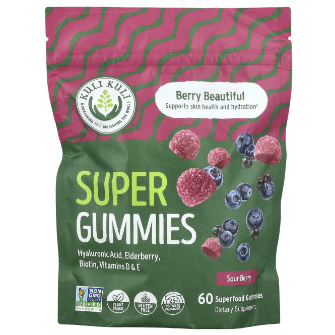Kuli Kuli, Super Gummies, Berry Beautiful, кислые ягоды, 60 жевательных мармеладок