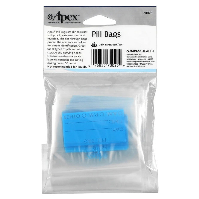 Apex, Упаковка для таблеток, 50 штук