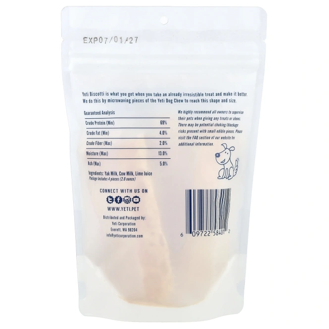 Yeti Dog Chew, Biscotti, для собачки, 56,7 г (2 унции)