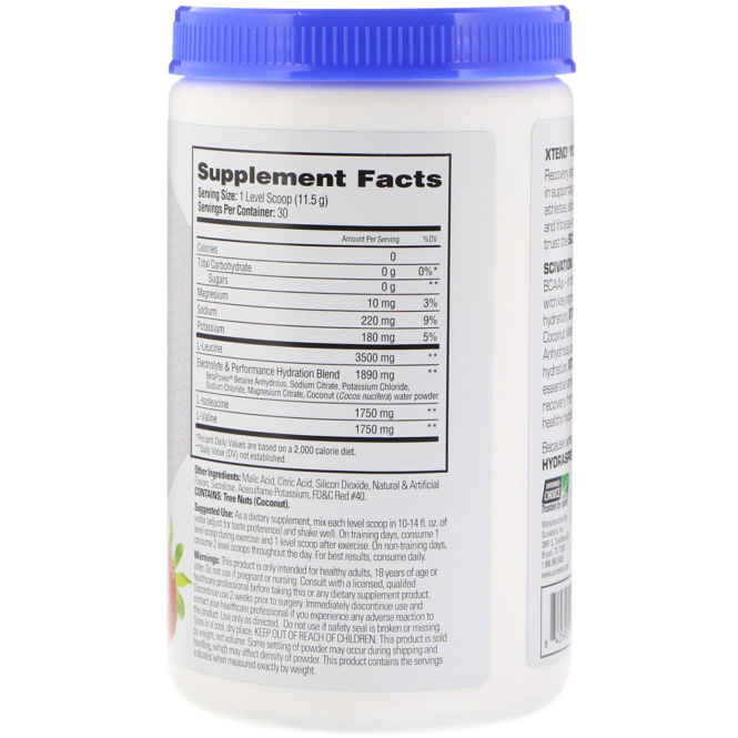 Scivation, Xtend HydraSport, Hydration + BCAAs, Strawberry Kiwi, 12.2 oz  (345 g)