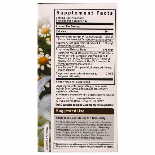 Gaia Herbs, Turmeric Supreme, Средство против боли, 60 вегетарианских жидких фито-капсул