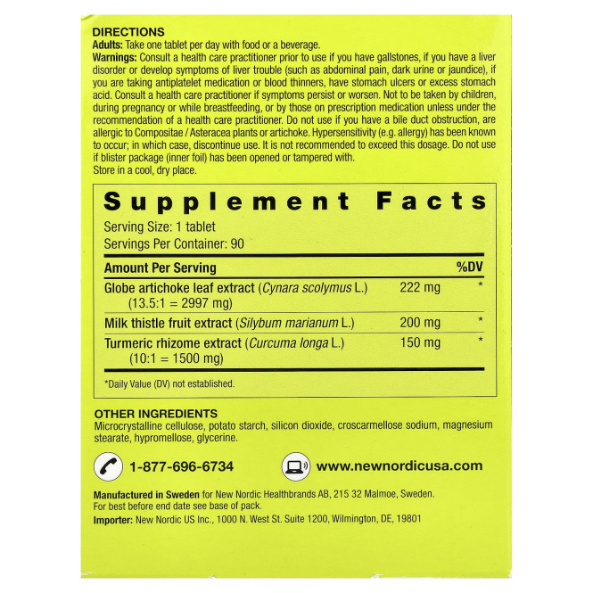 New Nordic, Active Liver ™, 90 таблеток