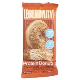 Legendary Foods, протеиновые пончики, корица и крамбл, 12 упаковок по 63 г (2,2 унции)