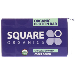 Square Organics, Органический белковый батончик, песочное тесто, покрытое шоколадом, 12 батончиков, по 44 г каждый (Discontinued Item)