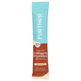 Further Food, Пептиды коллагена травяного откорма с грибами рейши, шоколад, 12 пакетиков по 23 г (0,81 унции)