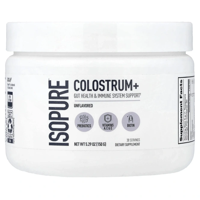Isopure, Colostrum+, молозиво, без добавок, 150 г (5,29 унции)