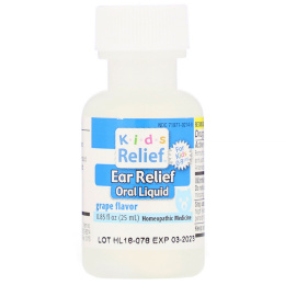 Homeolab USA, Kids Relief, Ear Relief Oral Liquid, For Kids 0-9 Yrs, Grape Flavor, 0.85 fl oz (25 ml)